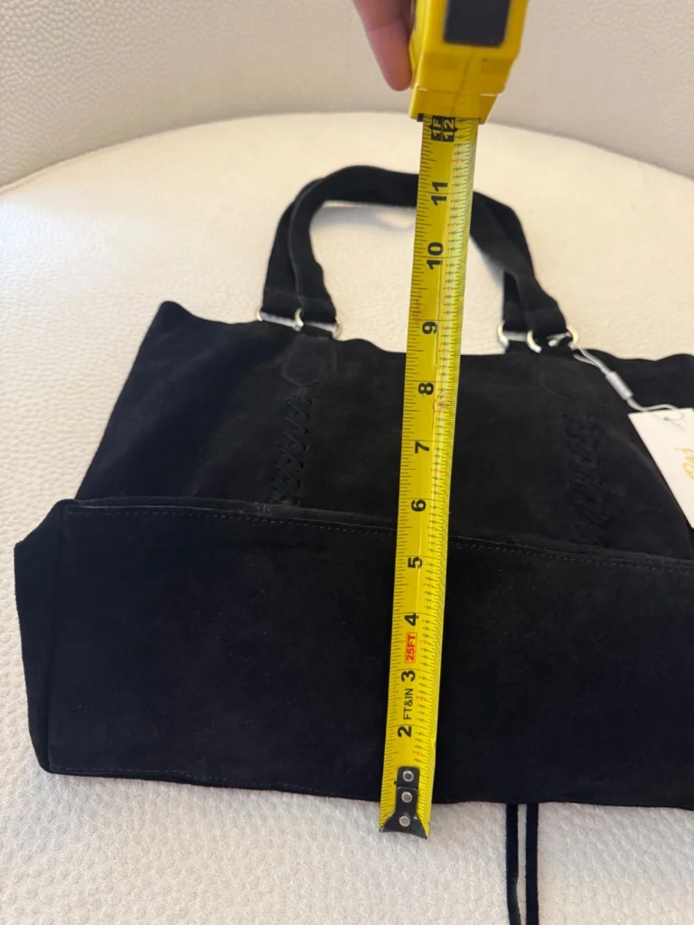 RAJ Black Suede Leather Handbag NWT